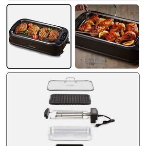 Power Smokeless Indoor Grill with Lid - Black